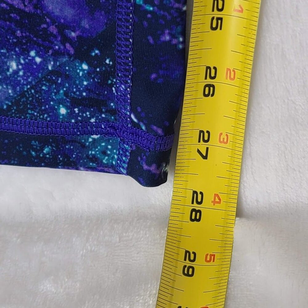 Tek Gear Abstract Print Womens Active Leggings Purple Blue Stretch Yoga Size M - Picture 7 of 8